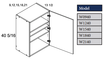 40" Wall Cabinet One Door