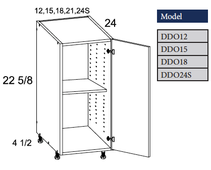 Desk Base Cabinet, 1 Door
