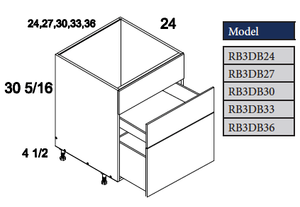 Range Base 2 Drawer Cabinets
