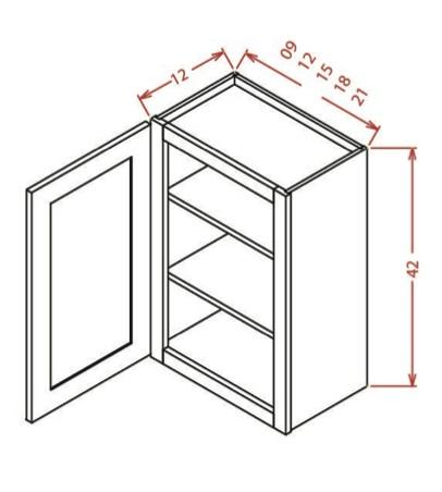 42" Wall Cabinet One Door
