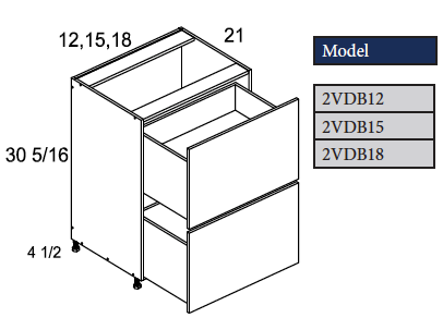 Vanity 2 Drawer Base