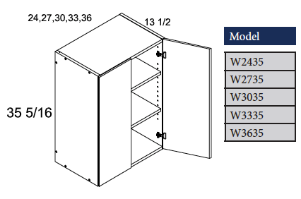 35" Wall Cabinet Two Doors