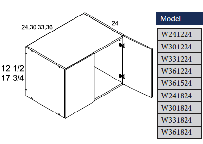 24" Deep Wall Stacking  Cabinet, 1 DR