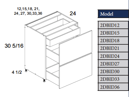 Two Drawer, One Inner drawer Cabinet