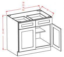 Base Cabinet two drawers, two doors