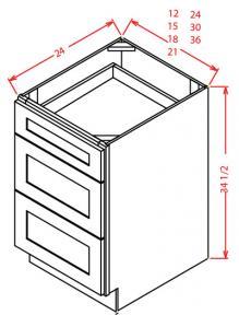 3 Drawer Base Cabinets