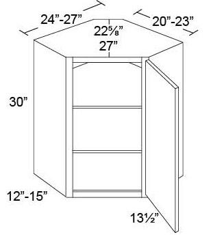 30" Diagonal Wall Corner Cabinet