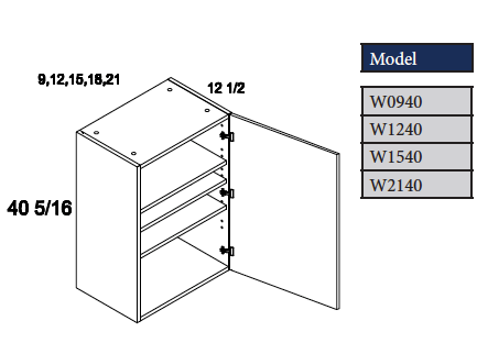 30" Wall Cabinet with One Door