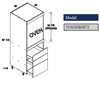 Oven Cabinet with 3 Drawers