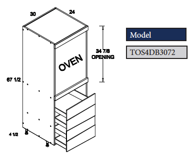 Oven Cabinet with 4 Drawers