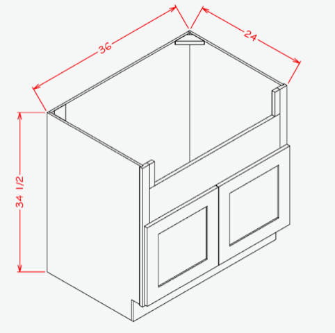 Sink Base Farm House, 2 Doors