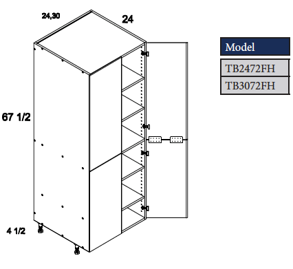 Tall Cabinet Full Shelving with 2 Doors