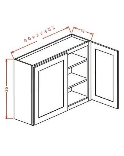 36" Wall Cabinet Two Doors