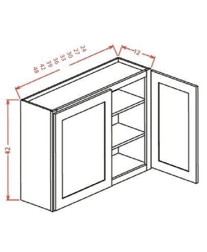 42" Wall Cabinet Two Doors