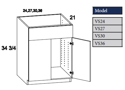Vanity 3 Drawer Base cabinet
