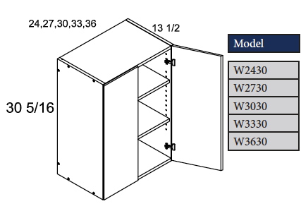 30" Wall Cabinet with Two Doors