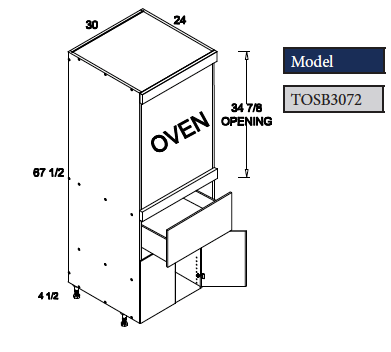 Oven Cabinet with 1 Drawer, 2 Doors